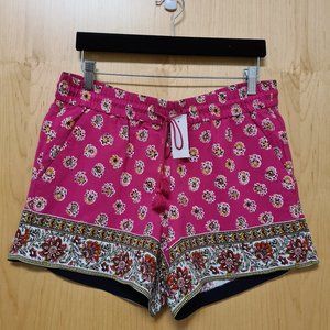 LOFT NWT Border Floral Drawstring Shorts M